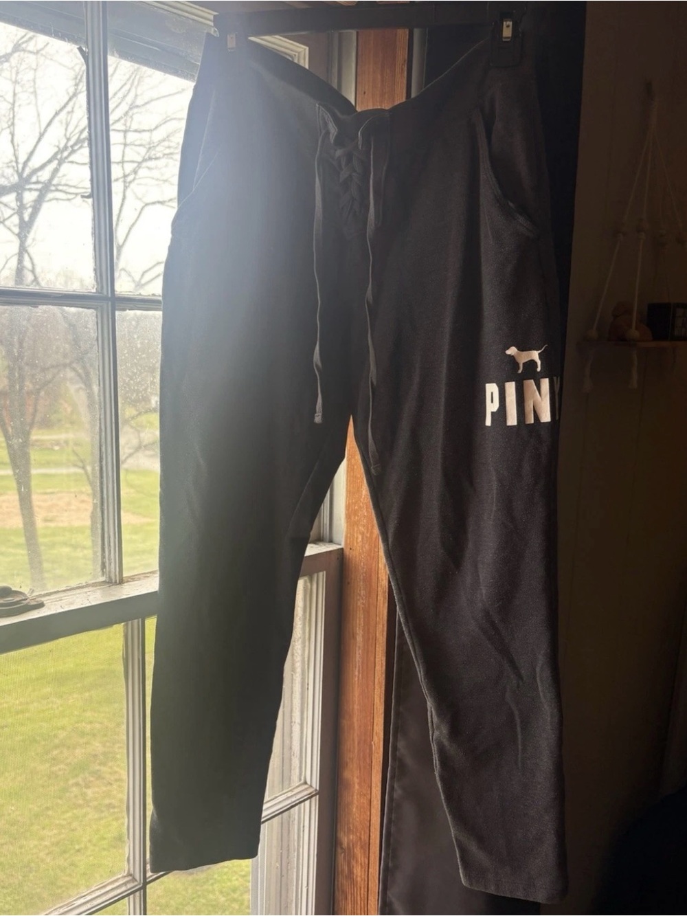 PINK Victoria's Secret Black Men's Joggers with Logo